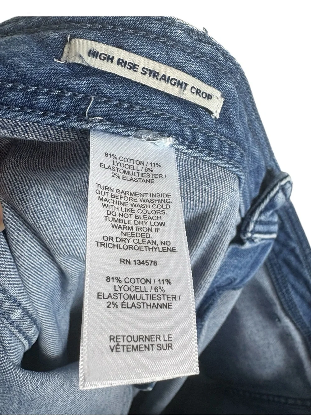 VINEYARD VINES High-Rise Straight Cropped Jeans in Medium Blue Size 32 — TRENDY! - Picture 10 of 12